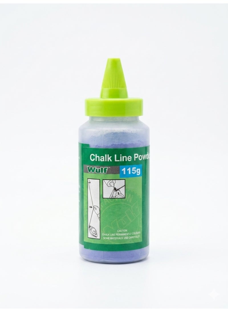 WULF Blue Chalk Line Powder 115g for Chalk Reel, High Visibility Marking Chalk for Construction, Carpentry, Masonry, Tile Layout & Professional Measuring Applications