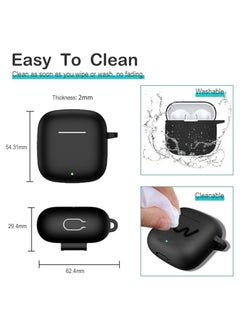 Generic Silicone Protective Case for Huawei FreeBuds Se 2/ Se 3 with Keychain Cover (Black)  - Image 4