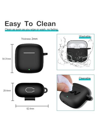 Silicone Protective Case for Huawei FreeBuds Se 2/ Se 3 with Keychain Cover (Black) - view 4