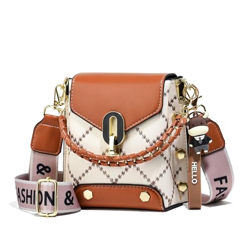 Xiaoyu Small Crossbody Bags for Women Fashion Cell Phone Purse Shoulder Handbags with Wide Strap (Brown) - Image 1