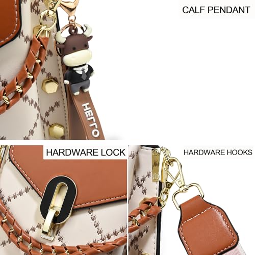 Xiaoyu Small Crossbody Bags for Women Fashion Cell Phone Purse Shoulder Handbags with Wide Strap (Brown) - Image 5