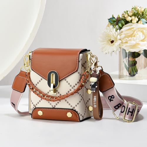 Xiaoyu Small Crossbody Bags for Women Fashion Cell Phone Purse Shoulder Handbags with Wide Strap (Brown) - Image 2