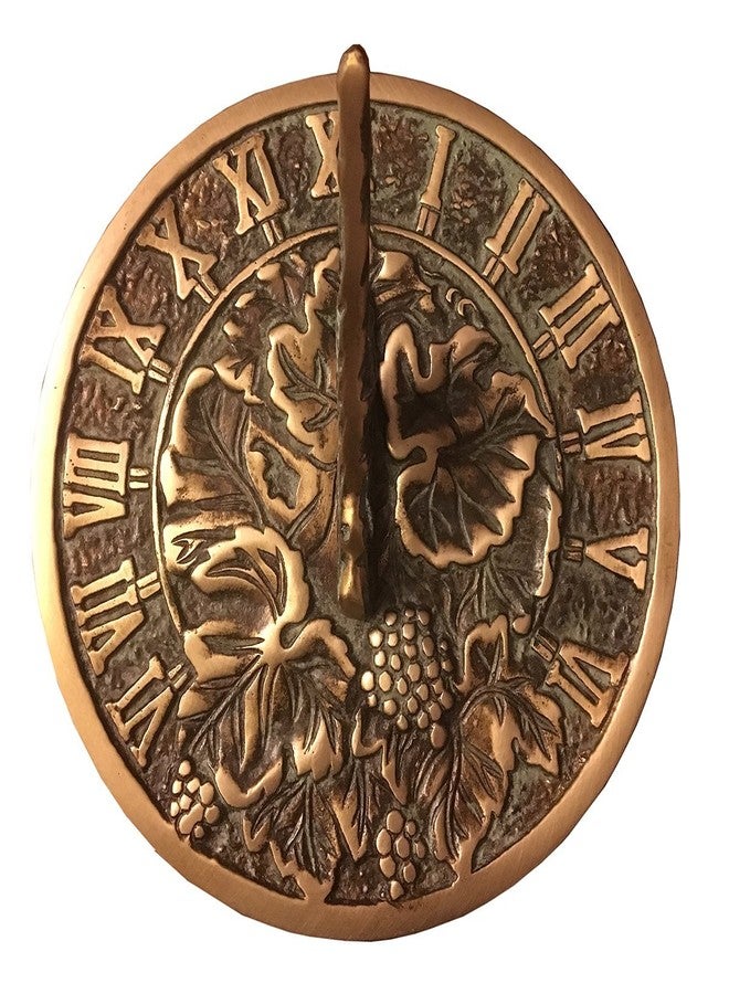 Rome 2306 Grapevine Sundial, Solid Brass with Verdigris Highlights, 7.5-Inch Diameter - Image 1