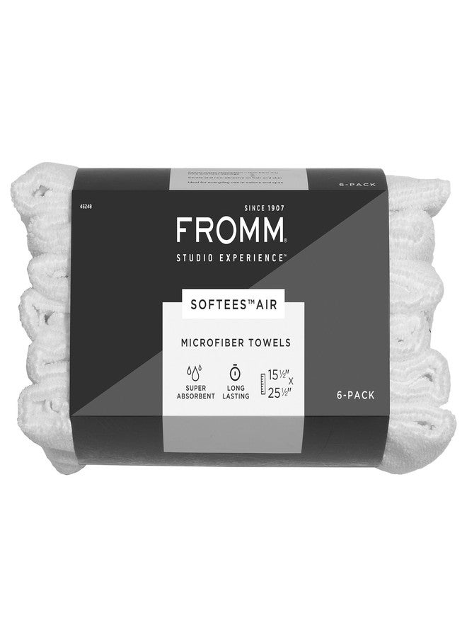 Fromm Softees Air Microfiber Lightweight Salon Hair Towels for Hairstylists, Barbers, Spa, Gym in White, 15.5" by 25.5", 6 count Perfect Hair Care Towel for Drying Curly, Long, Wavy Hair - Image 1