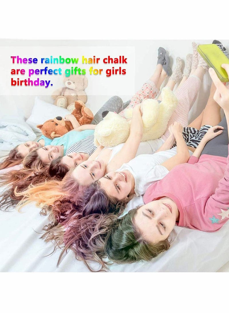 Excefore Hair Chalk Temporary Hair Color For Kids, 12 Color Nonsticky Washable Hair Dye Hair Chalk For Girls New Year Birthday Party Cosplay Diy - Image 5