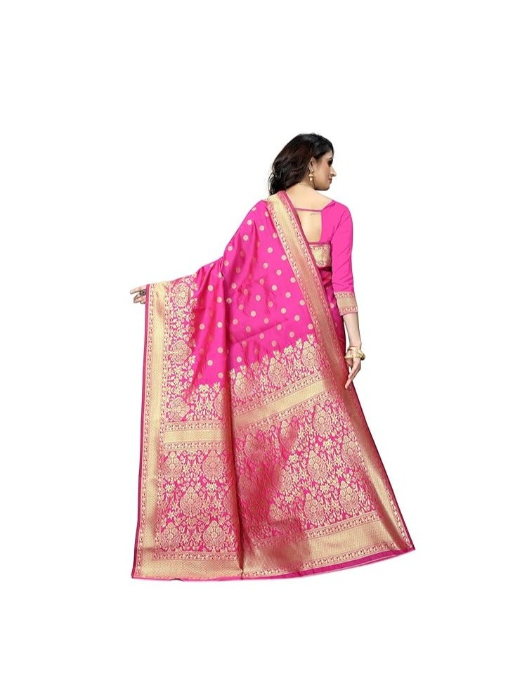 Accessorize Kingdom Women's Pure Kanjivaram Soft Silk Saree Banarasi Type With Blouse Piece - Image 2
