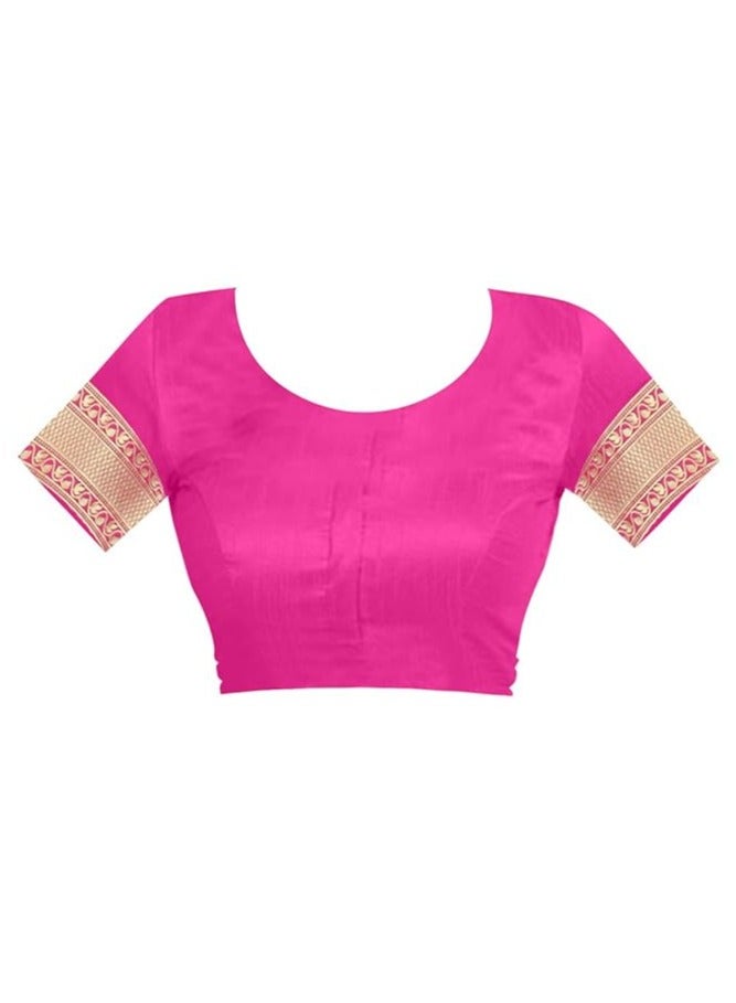 Accessorize Kingdom Women's Pure Kanjivaram Soft Silk Saree Banarasi Type With Blouse Piece - Image 4