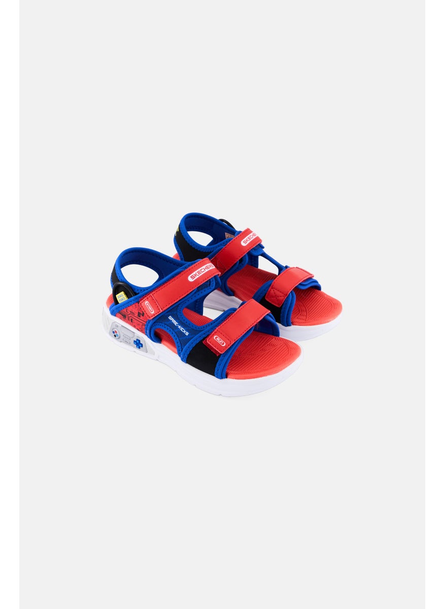 SKECHERS Kids Boy Power Splash Velcro Closure Sandals, Red  - Image 1