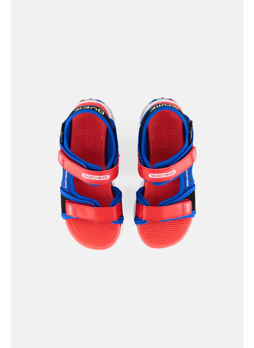 SKECHERS Kids Boy Power Splash Velcro Closure Sandals, Red  - Image 3