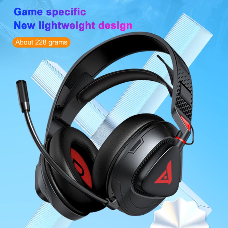 TAIOU Over Ear Gaming Headset Lightweight E-Sports Headphones BT5.3 & 2.4G Wireless 3.5mm Wired Earphone with 3 Microphone Design for Smartphone Laptop PC Game Console - Image 2