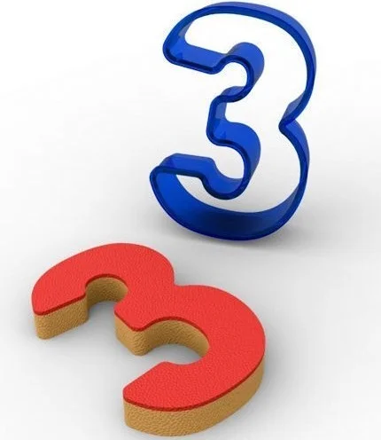 Hobs Three 3 Number Cookie Molds
