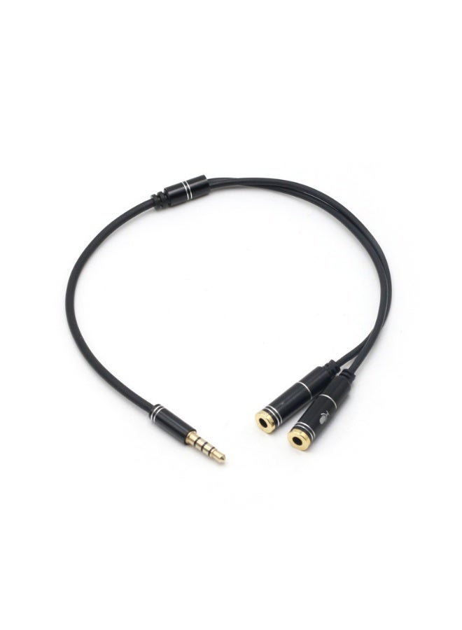 كابل مقسم على شكل حرف Y لسماعة الرأس والميكروفون من أنثى إلى ذكر أسود/ذهبي - Image 2