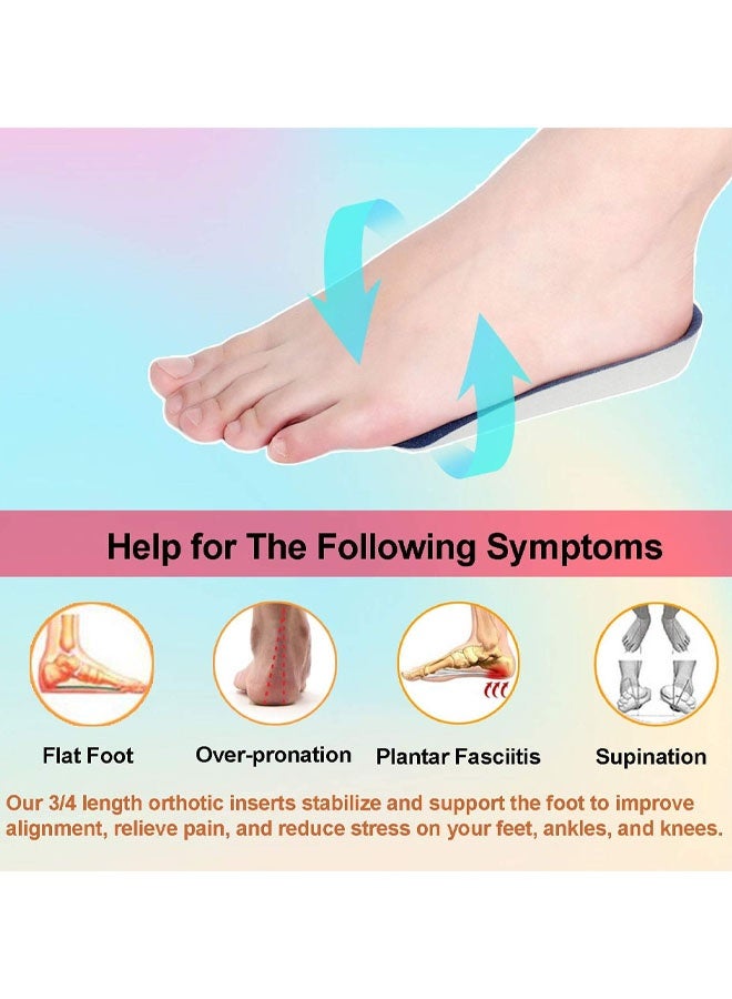 3/4 Length Orthotic Inserts, Half Shoe Insoles For Flat Feet, Plantar Fasciitis, Feet Fatigue, Lower Back Pain Relief Arch Support Insoles For Men and Woman For Walking, Running, Exercises - Image 4