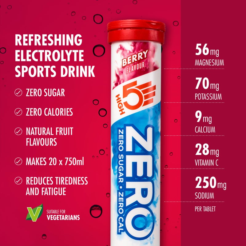 High5 ZERO Electrolyte Tablet - Hydration Tablets Enhanced with Vitamin C - 0 Calories & Sugar Free - Boost Hydration, Performance & Wellness - Berry, 20 Tablets - Image 3