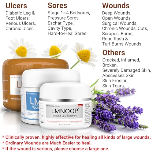 LMNOOP مرهم LMNOOP® لعلاج قرح الفراش، كريم عناية بالجروح بقوة قصوى لحماية العدوى وإصلاح الجلد، شفاء سريع للجروح السكرية، قرح الضغط، قرح الوريد، الحروق، الجروح، الخدوش - Image 3