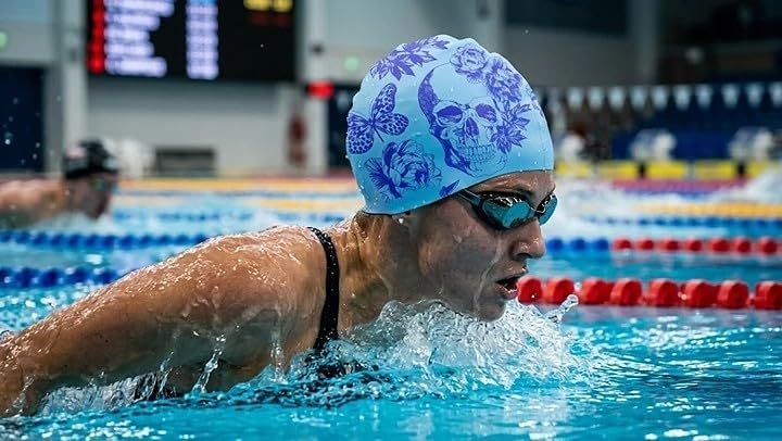 Flexible silicone swimming cap – protects hair from water and chlorine with a comfortable design for professional and everyday swimming. - Image 2