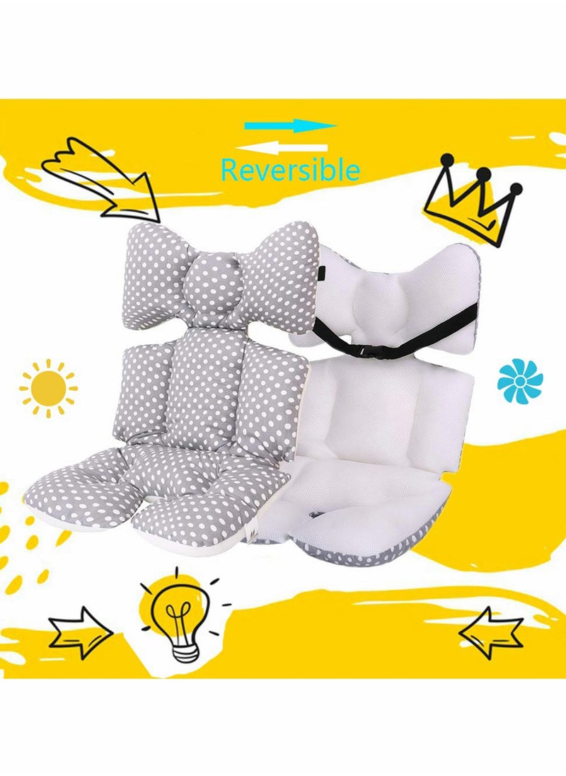 SYOSI Baby Car Seat Cushion for Stroller and Car Seat, Baby Stroller High Car Chair Seat Liner Mat, Universal Padding Liner Child Car Safety Seat Cushion, Double Sides UseGray Point  - Image 4