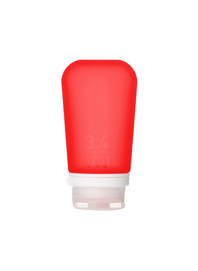 humangear GoToob Large Refillable Silicone Travel Bottle Locking Lid FoodSafe Material Red Large 34 floz 100ml - Image 2