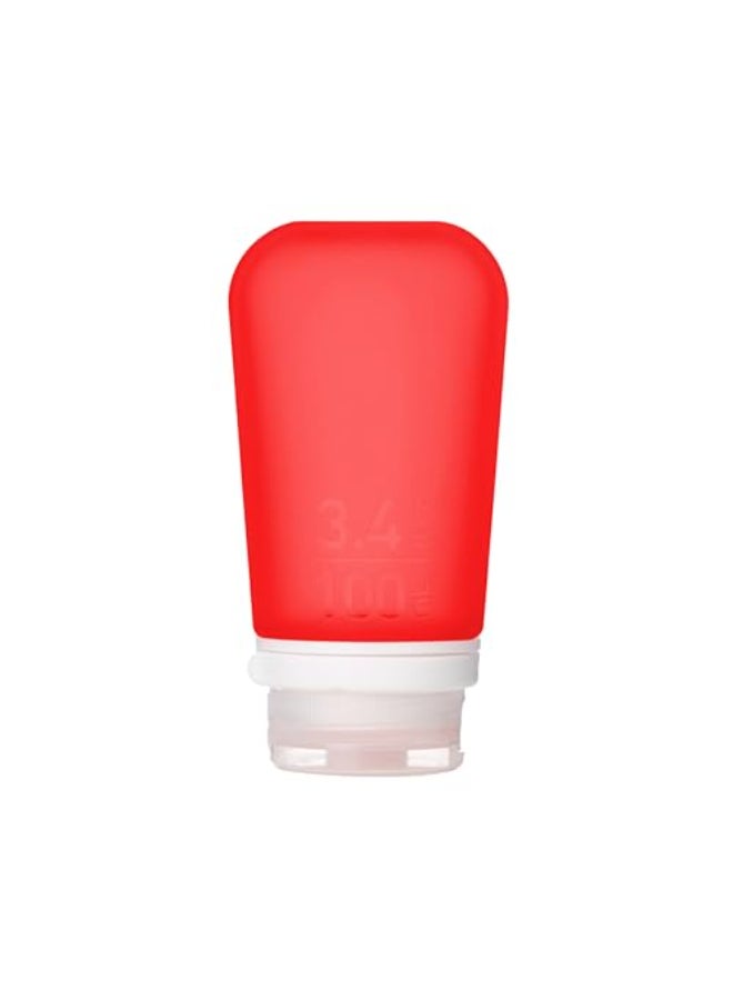 humangear GoToob Large Refillable Silicone Travel Bottle Locking Lid FoodSafe Material Red Large 34 floz 100ml - Image 1