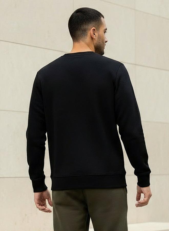 Iconic Men Regular Fit Slogan Embroidered Sweatshirt - Image 3