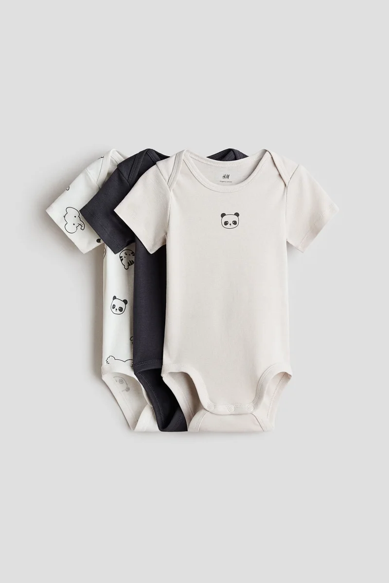 H&M 3-pack cotton envelope-neck bodysuits