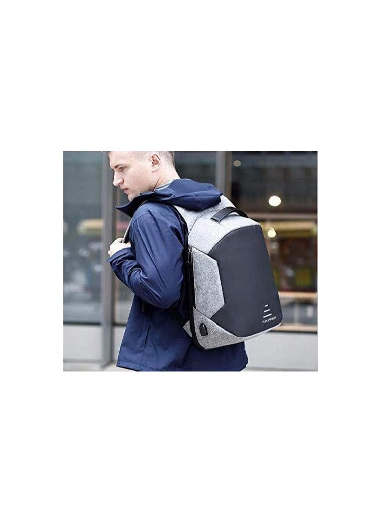 FUR JADEN - Fur Jaden Anti Theft Waterproof 15.6 Inch Laptop Backpack Bag with USB Charging Port, Grey, 15, Backpacks - Image 1