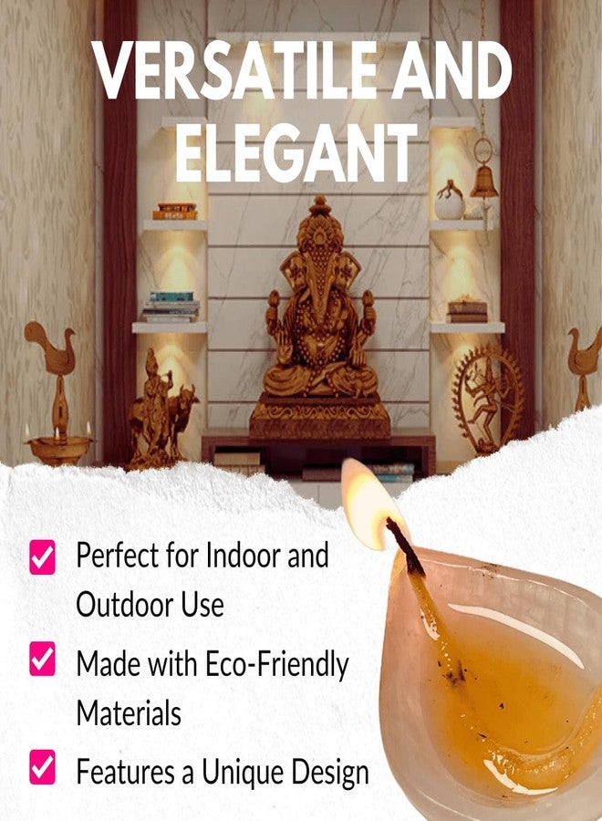 Shivkosha Rose Quartz Gemstone Diya for Pooja & Decor | Love & Harmony Lamp | Handmade Crystal Diya for Meditation, Vastu & Rituals | Perfect Diwali Gift | Eco-Friendly Spiritual Decor(1,Oval) - Image 5