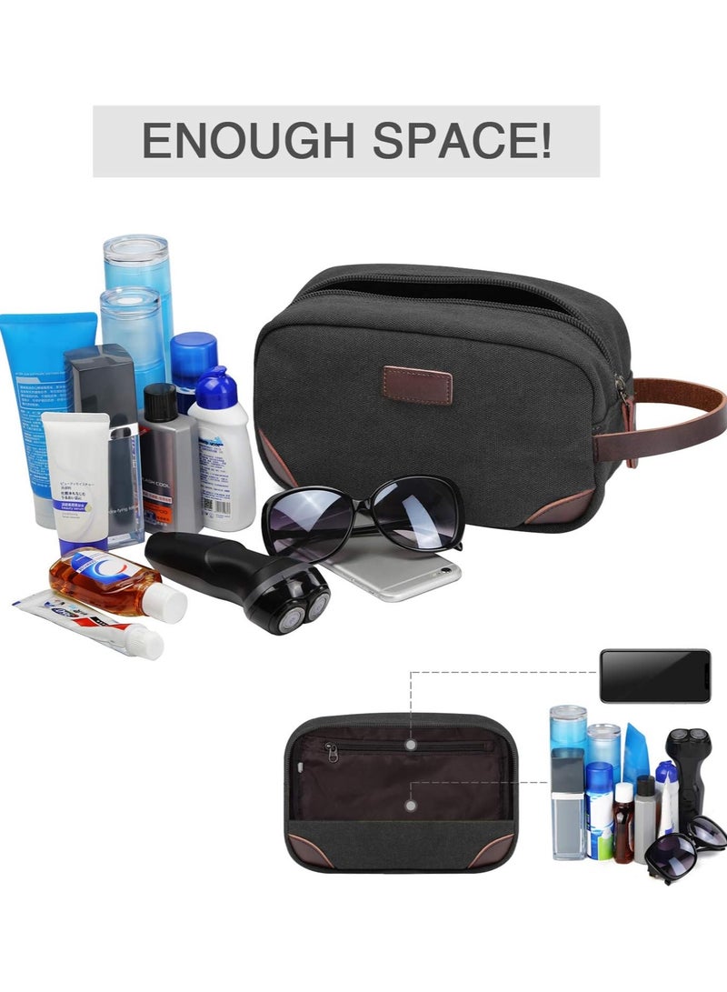 بريمو بلس حقيبة أدوات الزينة للسفر، مجموعة تنظيم السفر للرجال، مجموعة أدوات الحلاقة، حقيبة الحمام، حقيبة تنظيم أدوات الزينة القماشية، منظم مستحضرات التجميل من القماش للمكياج والشامبو، بمقبض - Image 2