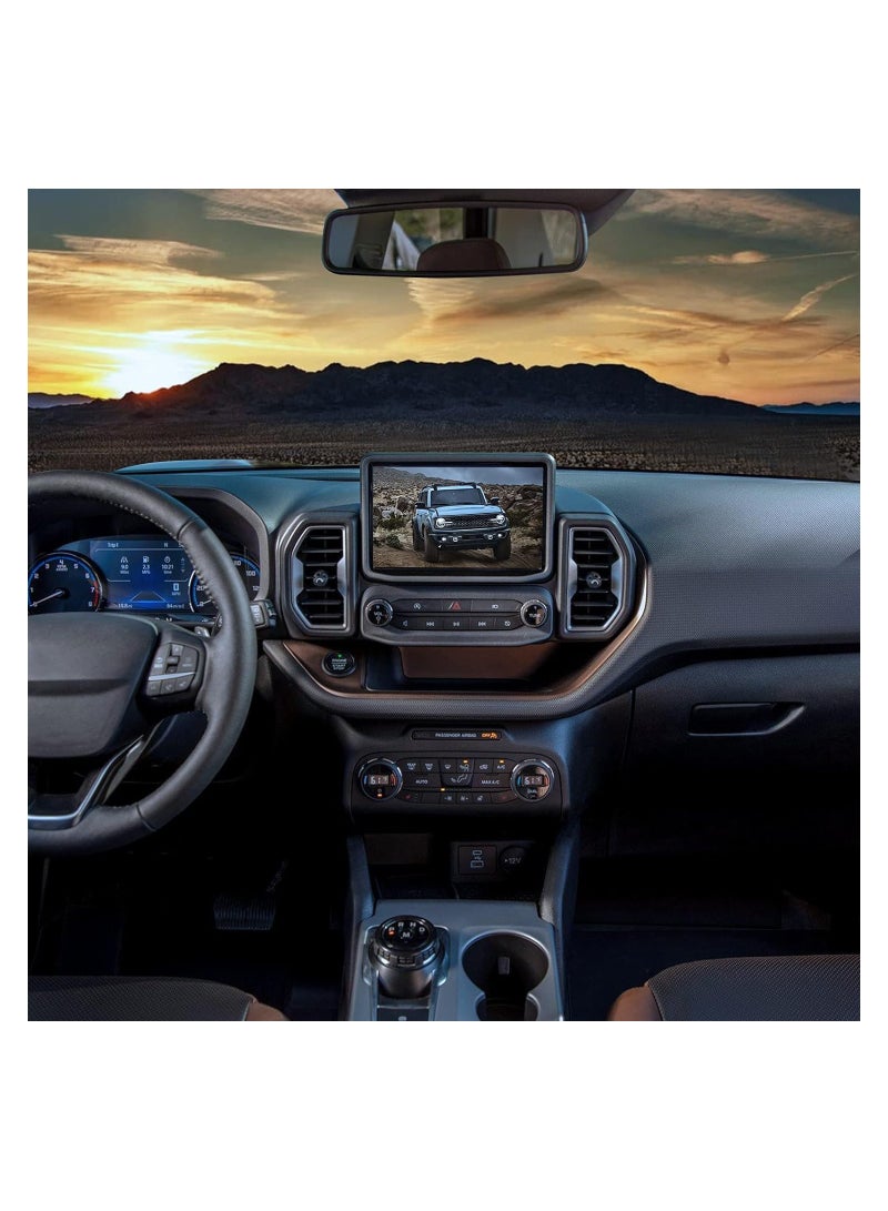 SYOSI صينية تنظيم لوحة القيادة، صينية تخزين لوحة القيادة المركزية لسيارة فورد برونكو سبورت 2021 2022 2023، ملحقات إدراج صندوق تخزين لوحة القيادة، منظم لوحة القيادة مع حامل هاتف محمول بنظام تحديد المواقع العالمي (GPS) - Image 2