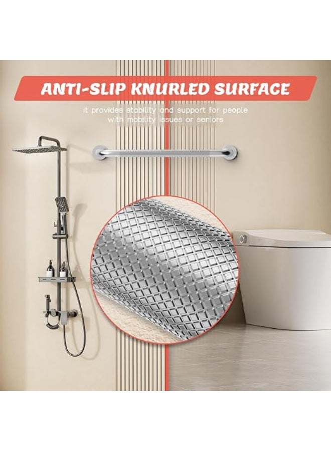 2 Pack Anti-Slip Grab Bar 24 Inch, Polished Chrome Shower Grab Bar, Stainless Steel Assist Handle Balanced Support Grab Rail for Bathroom Toilet, Handicap Elderly Senior Disabled Safety Bar - Image 3