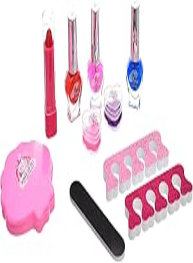 accessories shop Plastic Large Makeup Box With Glitter Bottles And Lipstik Amazing Design Add More Funny For Girls - Multi Color 