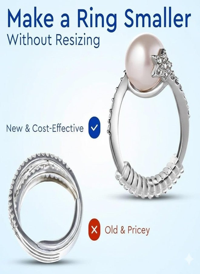 SRHV Ring Size Adjuster for Loose Rings - 4 Sizes Clear Ring Sizer Resizer Fit Spiral Silicone Tightener Set Frill Ring Sizer Adjuster For Loose Rings For Women Men Ring Tightener Resizer Fit Spiral Silicone Ring Adjuster for Loose Rings (Multi) - Image 4