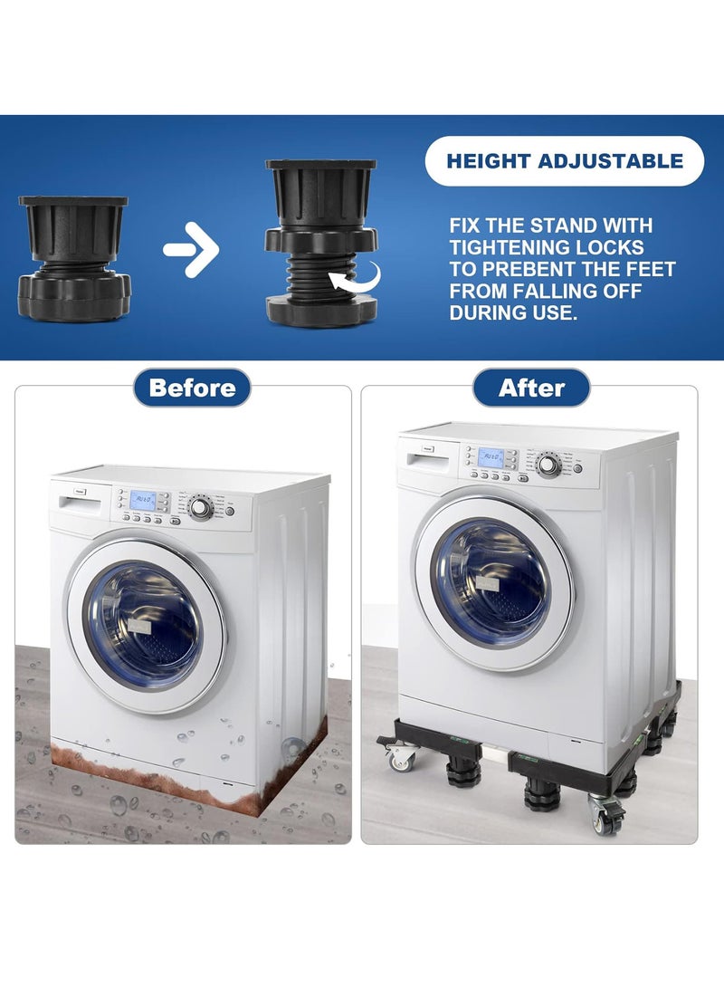 Relex Mobile Base, Washing Machine Stand, Fridge Stand Base with 4 Locking Wheels and 8 Strong Feet - Image 3