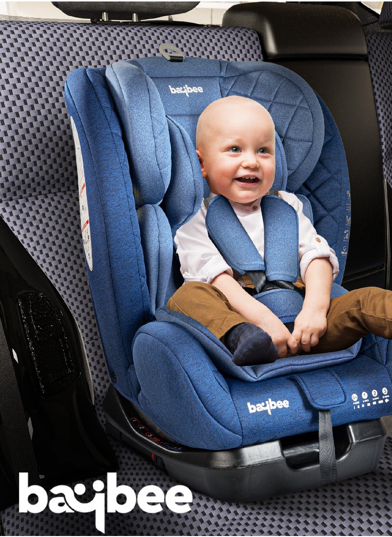 BAYBEE - Convertible Car Seat for Baby 0 to 12 Years with ISOFIX, 3 Position Recline, Headrest Adjustable ECE R44/04 Safety Certified Travel Baby Car Seat for Toddlers Kids Boys Girls Blue - Image 1