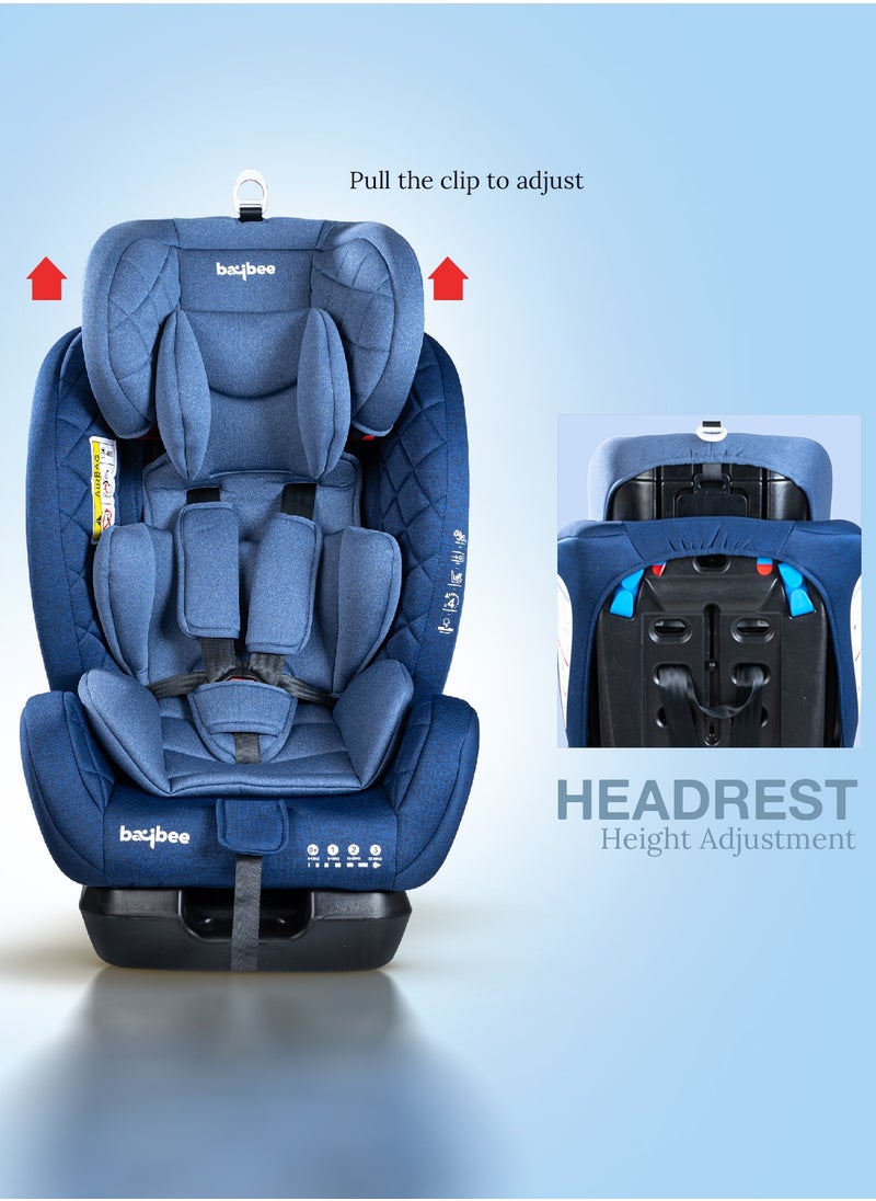 BAYBEE - Convertible Car Seat for Baby 0 to 12 Years with ISOFIX, 3 Position Recline, Headrest Adjustable ECE R44/04 Safety Certified Travel Baby Car Seat for Toddlers Kids Boys Girls Blue - Image 1