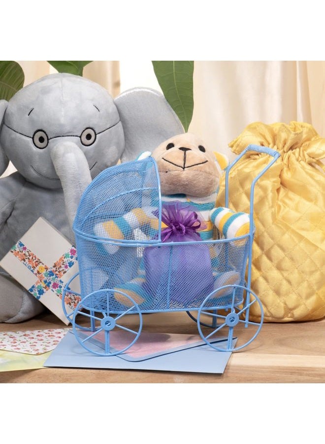 Red Co. (Blue) - Adorable Baby Shower Centrepiece, Decorative Stroller Carriage Basket, Blue, 20cm - Image 4