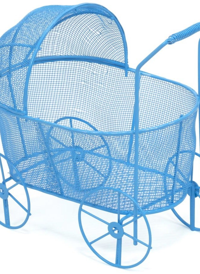 Red Co. (Blue) - Adorable Baby Shower Centrepiece, Decorative Stroller Carriage Basket, Blue, 20cm - Image 1