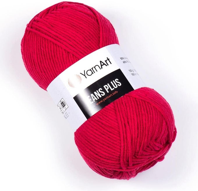 YARN ART JEANS PLUS YARN 55 COTTON 45 POLYACRYLIC 100 G 35 OZ 160 M 174 YDS YARN WEIGHT 4 WORSTEDARAN 51