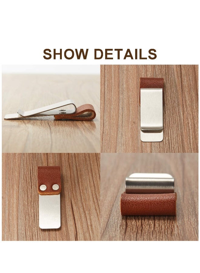 Generic 4PCS Pen Loop Holder Notebooks Pen Sleeve, PU Leather Pen Holder, Journals Notebooks Pen Loop with Clips for for Notebook and Clipboard at Home, Pocket, Office, Fit Most Pen Size  - Image 5