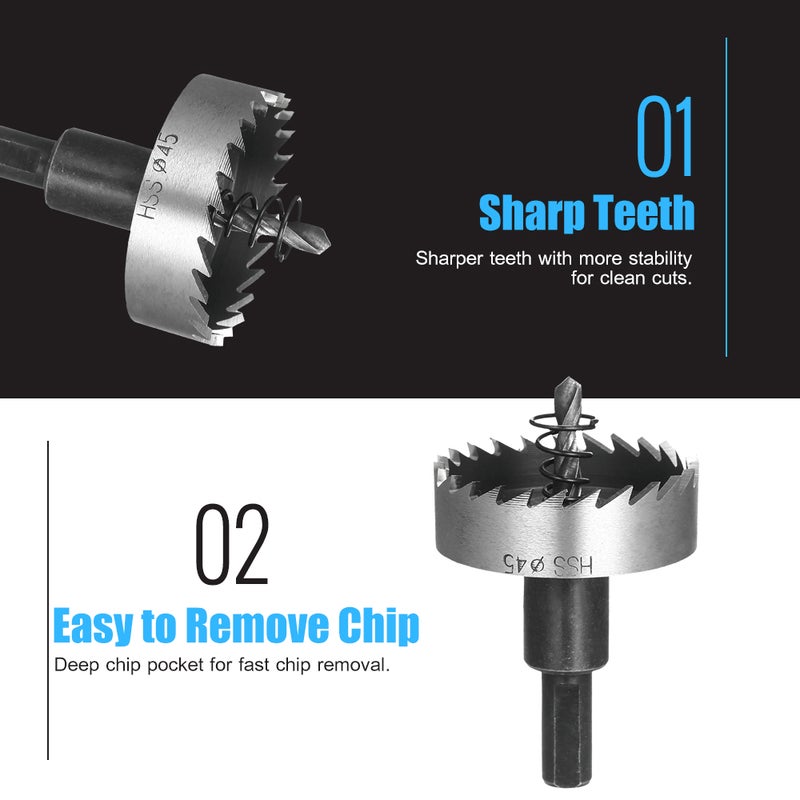 High Speed Steel Hole Saw Heavy-duty Hole Cutter Compatible with 10mm or larger Collet for Stainless Steel Metal Sheet Wood Plastic - Image 4