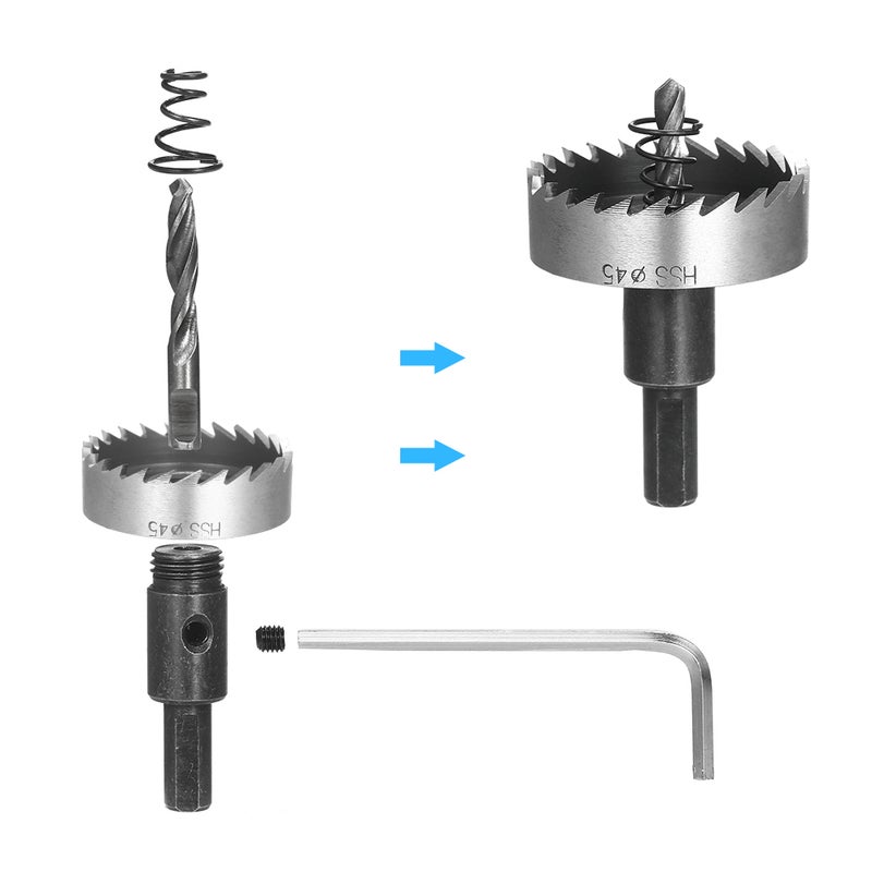 High Speed Steel Hole Saw Heavy-duty Hole Cutter Compatible with 10mm or larger Collet for Stainless Steel Metal Sheet Wood Plastic - Image 2