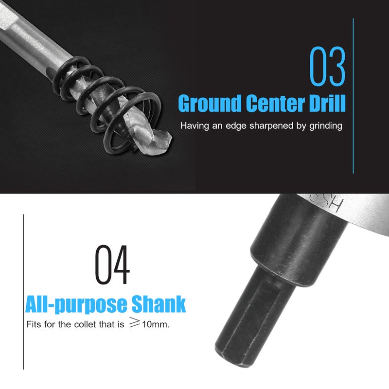 High Speed Steel Hole Saw Heavy-duty Hole Cutter Compatible with 10mm or larger Collet for Stainless Steel Metal Sheet Wood Plastic - Image 3
