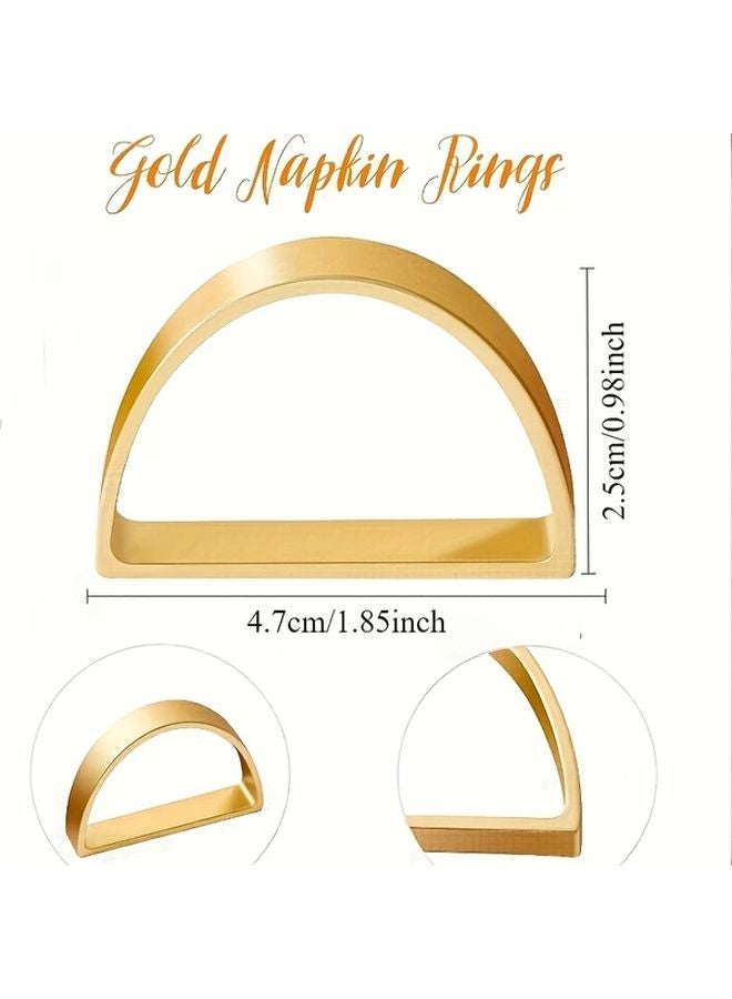 10 قطعة من حلقات المناديل الذهبية المصنوعة من الفولاذ المقاوم للصدأ، حوامل معدنية عصرية أنيقة لتنسيق طاولات الطعام - Image 3