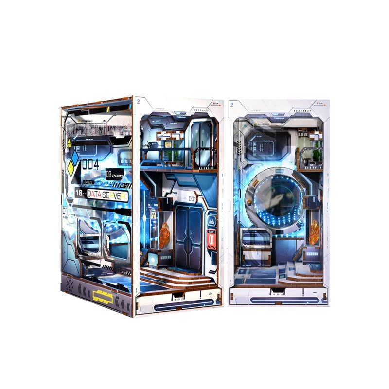 SOLARAE DIY Book Nook Kit,DIY Miniature Doll House Kit with Furniture and LED,  3D Wooden Puzzle Bookend Bookshelf Insert Decor with LED Light for Teens and Adults, Painter's Day at Dusk - Image 1