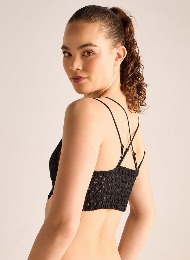 Splash FAV Lace Smock Detail Bralette with Adjustable Straps - Image 2