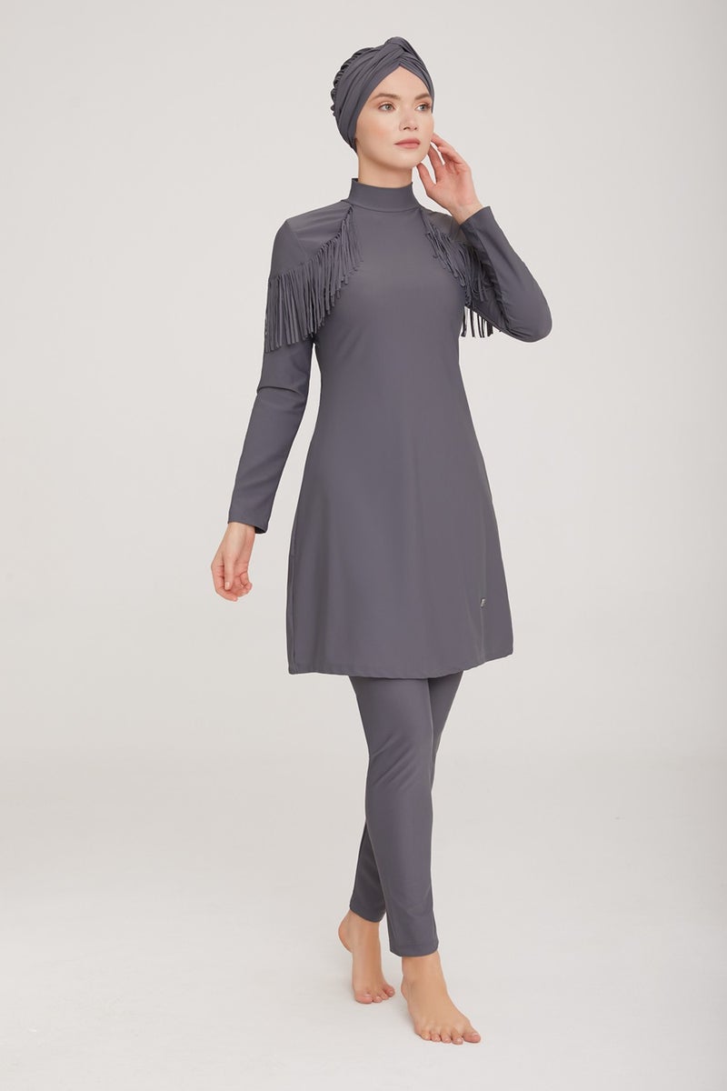 Remsa Mayo Remsa Swimsuit Lycra Full Covered Hijab Swimsuit Ramira 4105 Anthracite Remsa Swimsuit  - Image 3