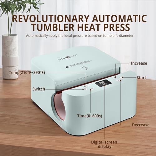HTVRONT Auto Tumbler Heat Press Machine - Mug Heat Press Heat Up Fast & Even, Professional Tumbler Press High-Security for 2.95-3.18inch Sublimation Tumblers, Cups, Glasses and Mugs (Blue) - Image 2