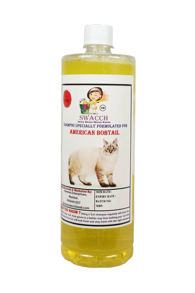 SWACCH Shampoo Specially FORMULATED for American Bobtail (1 Litre) Lemon - Image 1