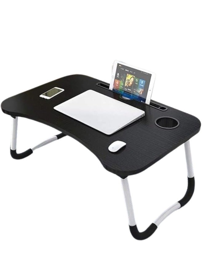 Foldable Laptop Table with Cup Holder and iPad (Length: 60cm * Width: 40cm) -Black - pzsku/ZF285617CC34FCFE09C2FZ/45/_/1732616698/ad9363c4-708b-40ab-a503-bb7aedcb2c7a