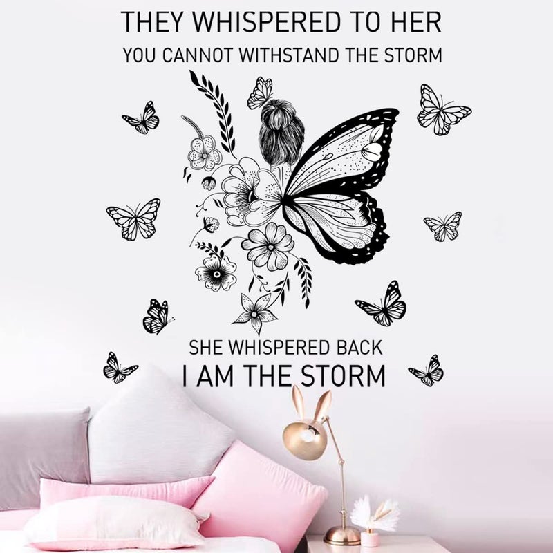 Casa Decor Inspirational Wall Art Positive Quotes Wall Decor Motivational Wall Decals Saying Quotes Wall Stickers Peel and Sticker Wall Decoration Flower Vine Butterfly Wall Sticker for Bedroom Living Room Home Office. - Image 3